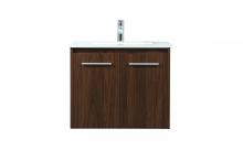 Elegant VF44524MWT - 24 Inch Single Bathroom Vanity in Walnut