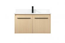 Elegant VF44536MMP-BS - 36 Inch Single Bathroom Vanity in Maple with Backsplash