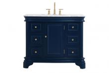 Elegant VF52042BL - 42 Inch Single Bathroom Vanity Set in Blue