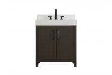 Elegant VF60630MMB-BS - 30 inch Single Bathroom Vanity In Mocha Brown with backsplash