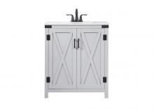 Elegant VF90230GR - 30 Inch Single Bathroom Vanity in Grey