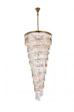 Elegant 1201SR30SG/RC - Sydney 30 Inch Spiral Crystal Chandelier in Satin Gold