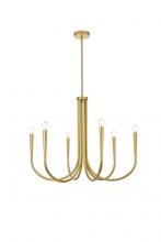 Elegant LD722D30BR - Layne 30 Inch Chandelier in Brass