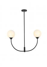 Elegant LD816D30BK - Nyomi 30 inch chandelier in Black