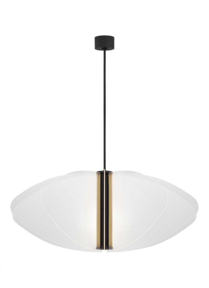 Sean Lavin Nyra 1-light dimmable LED grande pendant with nightshade black finish and acrylic shade