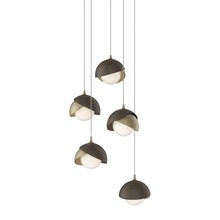 Hubbardton Forge - Canada 131125-SKT-LONG-84-05-GG0711 - Brooklyn 5-Light Double Shade Pendant