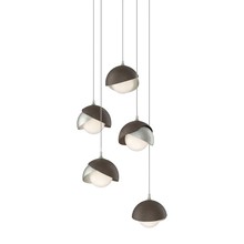 Hubbardton Forge - Canada 131125-SKT-LONG-85-05-GG0711 - Brooklyn 5-Light Double Shade Pendant