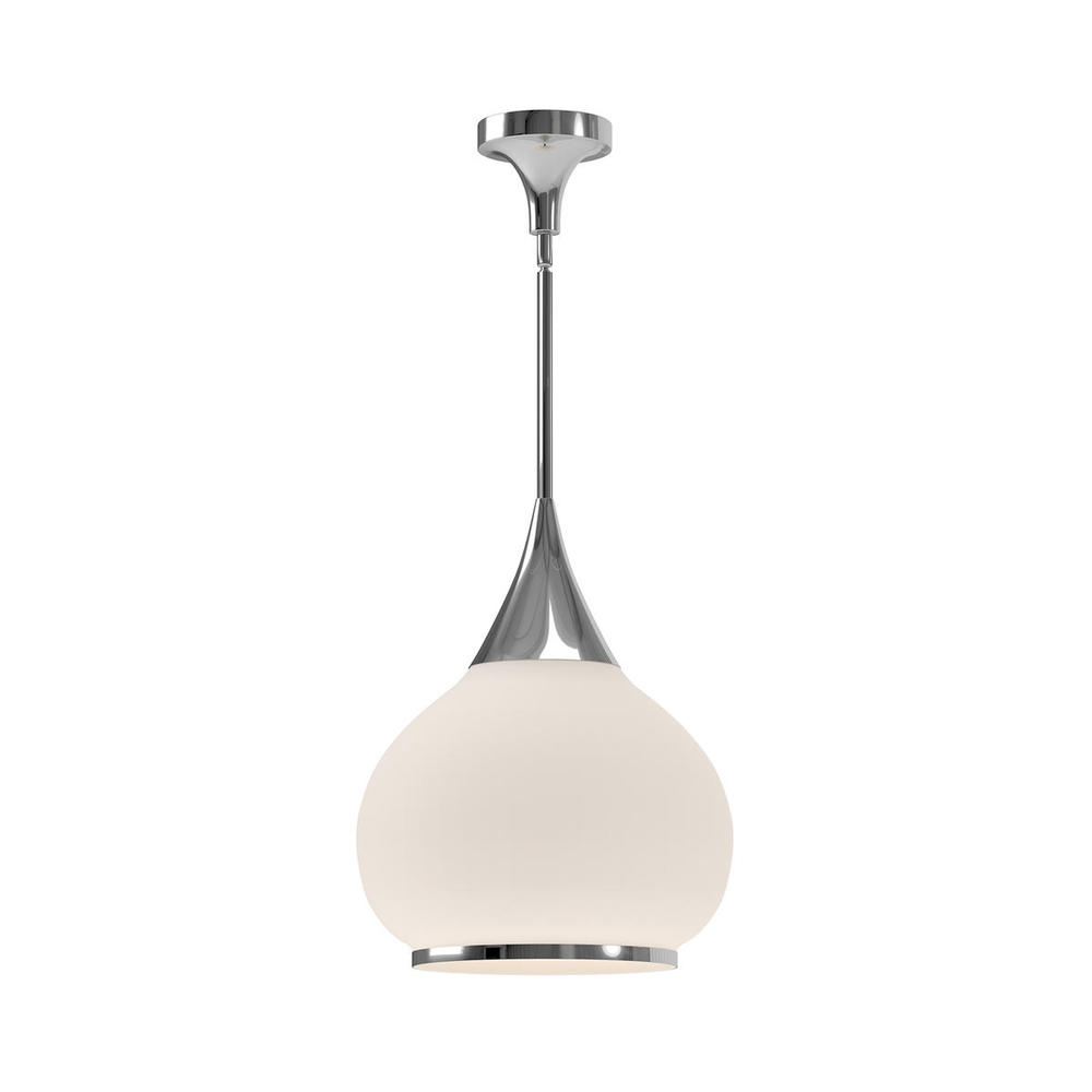 Hazel 14-in Chrome/Opal Matte Glass 1 Light Pendant