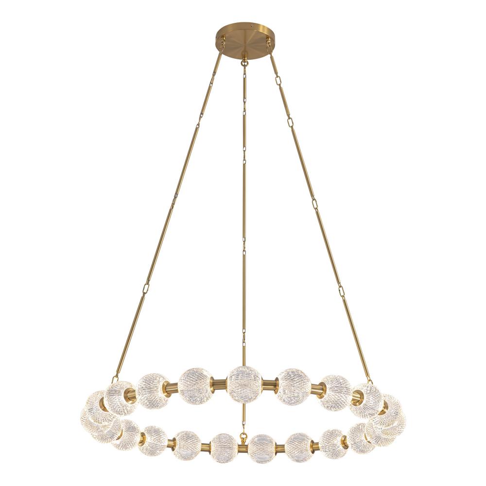 Marni 41-in Natural Brass LED Chandelier