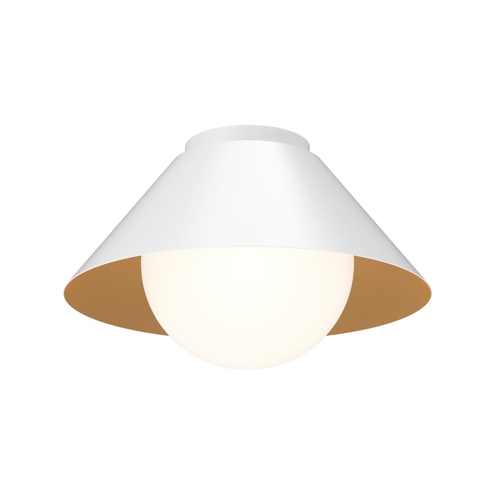 Remy 14-in White/Opal Glass 1 Light Flush Mount