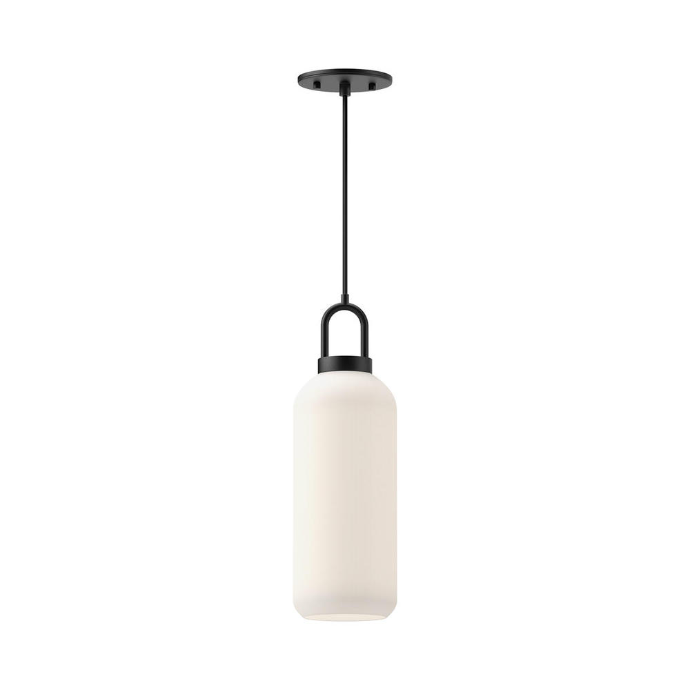 Soji 5-in Matte Black/Opal Matte Glass 1 Light Pendant