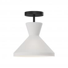 Alora Lighting SF473710MBOP - Betty 10-in Matte Black/Opal Glass 1 Light Semi Flush Mount