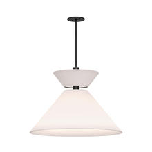 Alora Lighting PD543022MBWL - Chapelle 22-in Matte Black/White Linen 1 Light Pendant