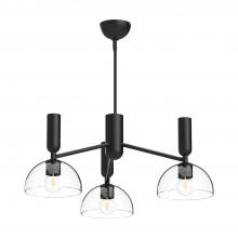 Alora Lighting CH563335MBCL - Jude 38-in Clear Glass/Matte Black 3 Lights Chandeliers