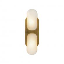 Alora Lighting WV357214VBAR - Odin 14-in Vintage Brass/Alabaster Socket Wall Vanity