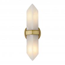 Alora Lighting WV334215VBAR - Valencia 15-in Vintage Brass/Alabaster 2 Lights Wall/Vanity