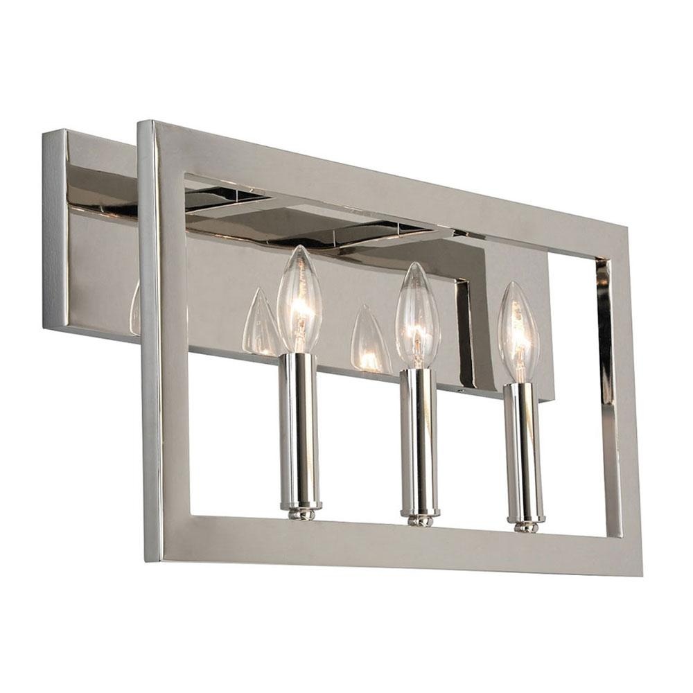 3 LT Bath/Vanity Light w/ Satin Nickel Finish & Candelabra Based Socket Holders