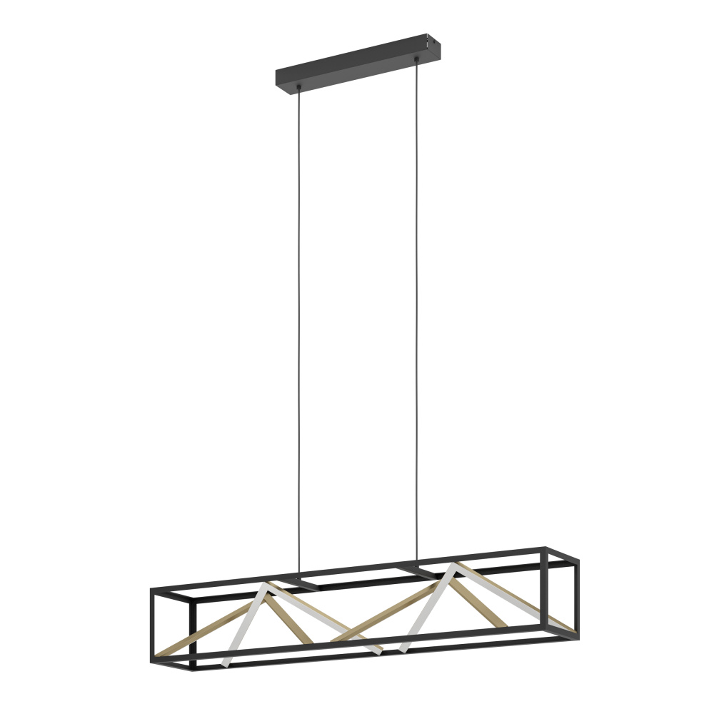 1 LT LED Linear Pendant w/ Black & Gold Finish w/ White Acrylic Diffuser
