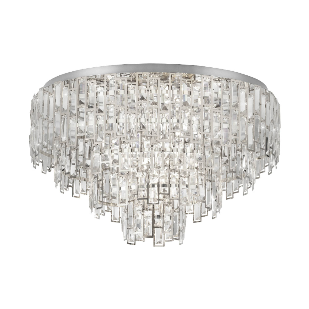 10 LT Ceiling Light w/ Chrome Finish & Clear Glass Crystal Elements