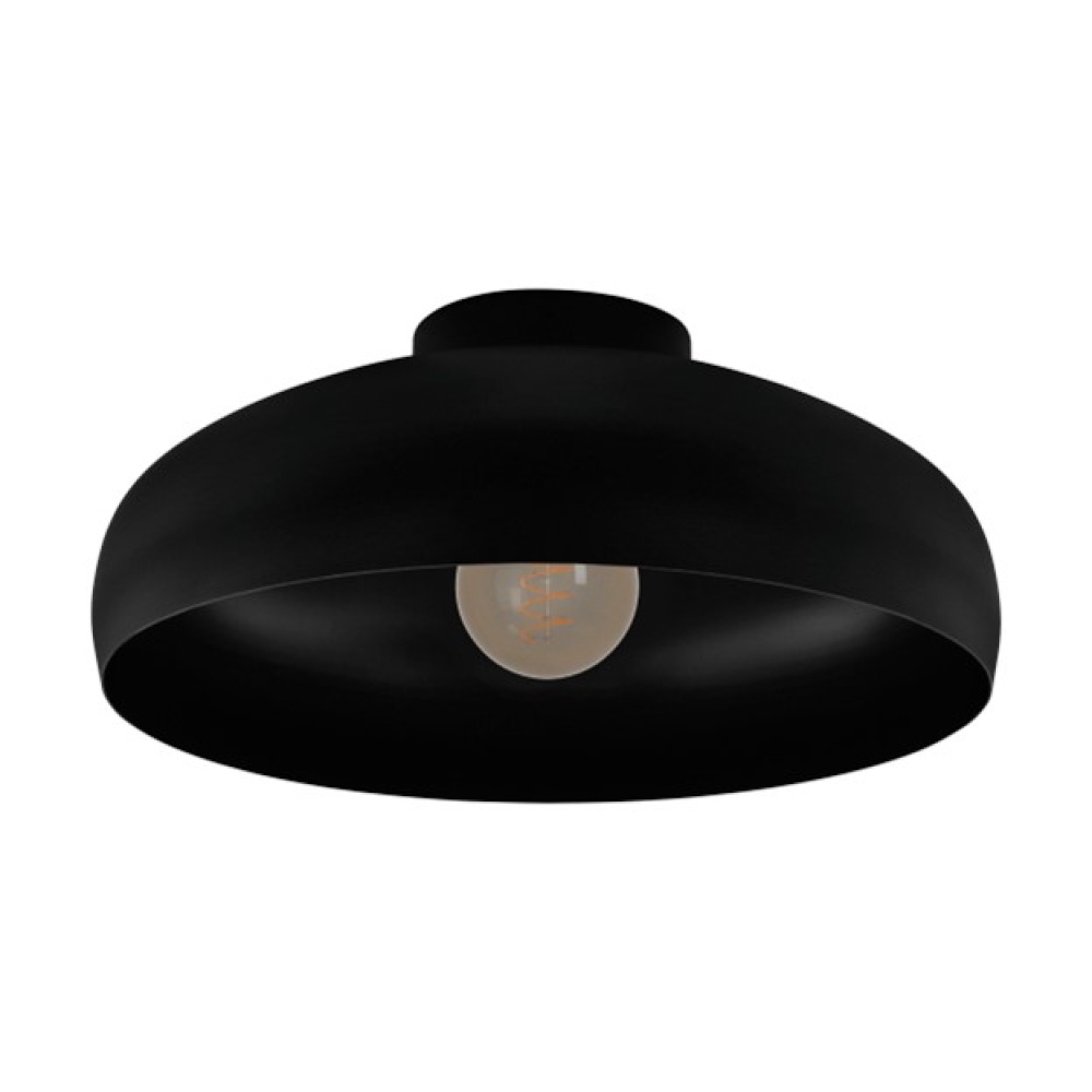 1 LT Metal Dome Ceiling Light w/ Black Finish