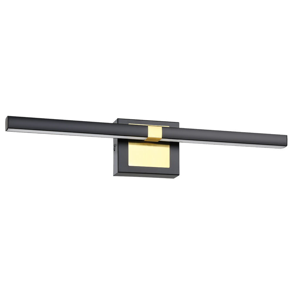 1 LT Integrated LED Bath/Vanity Light w/ Black & Brushed Brass Finish & White Diffuser