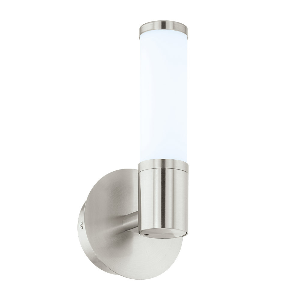 1 LT Integrated LED Bath/Vanity Light w/ Satin Nickel Finish & White Glass Shade