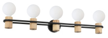 Eglo Canada 205369A - 5 LT Open Bulb Bath/Vanity Light w/ Matte Black & Wood Finish