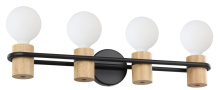 Eglo Canada 205371A - 4 LT Open Bulb Bath/Vanity Light w/ Matte Black & Wood Finish