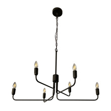 Eglo Canada 205786A - 6 LT Chandelier w/ Black Finish & Adjustable Arms