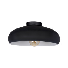 Eglo Canada 206012A - 1 LT Metal Dome Ceiling Light Black w/ White Interior Finish