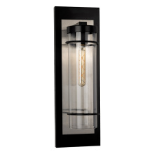 Eglo Canada 206294A - 1 LT Outdoor Wall Light w/ Black Finish, Brushed Nickel Backplate & Clear Glass Shade