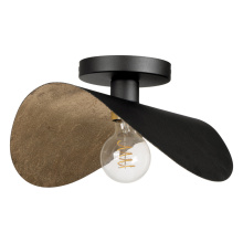 Eglo Canada 206319A - 1 LT Dual Mount Ceiling or Pendant w/ Black Finish & Black & Gold Leaf Shade