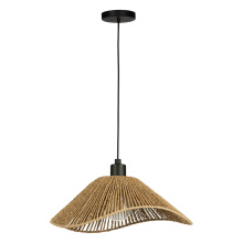 Eglo Canada 206322A - 1 LT Dual Mount Pendant or Ceiling Light w/ Black Finish & Natural Rope Shade
