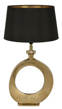 Eglo Canada 206368A - 1 LT Table Lamp w/ Gold Finish & Black Textile Exterior w/ Gold Foil Interior Shade