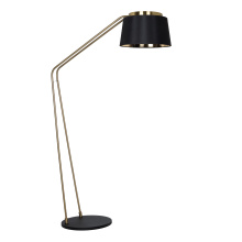 Eglo Canada 206619A - 1 LT Floor Lamp w/ Brushed Gold & Black Finish & Black w/ Brass Interior Fabric Shade