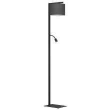 Eglo Canada 390068A - 1 LT Floor Lamp w/ Black Finish w/ Black Fabric Shade