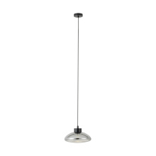 Eglo Canada 390298A - 1 LT LED Pendant w/ Black Finish & Chrome Smoked Glass Shade