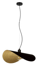 Eglo Canada 390429A - 1 LT Pendant w/ Black Finish & Black Exterior w/ Gold Leaf Interior Shade