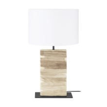 Eglo Canada 39917A - 1 LT Table Lamp w/ a Natural Wood Body & White Fabric Shade