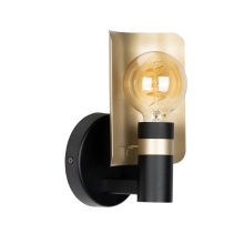 Eglo Canada 900375A - 1 LT Wall Light w/ Black & Gold Finish & Black & Gold Adjustable Shade Plate