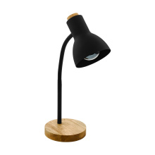 Eglo Canada 98831A - 1 LT Table Lamp Black w/ Wood Accents & Black Metal Shade
