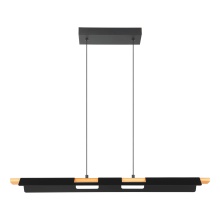Eglo Canada 98836A - Integrated LED Linear Pendant w/ Black & Wood Finish