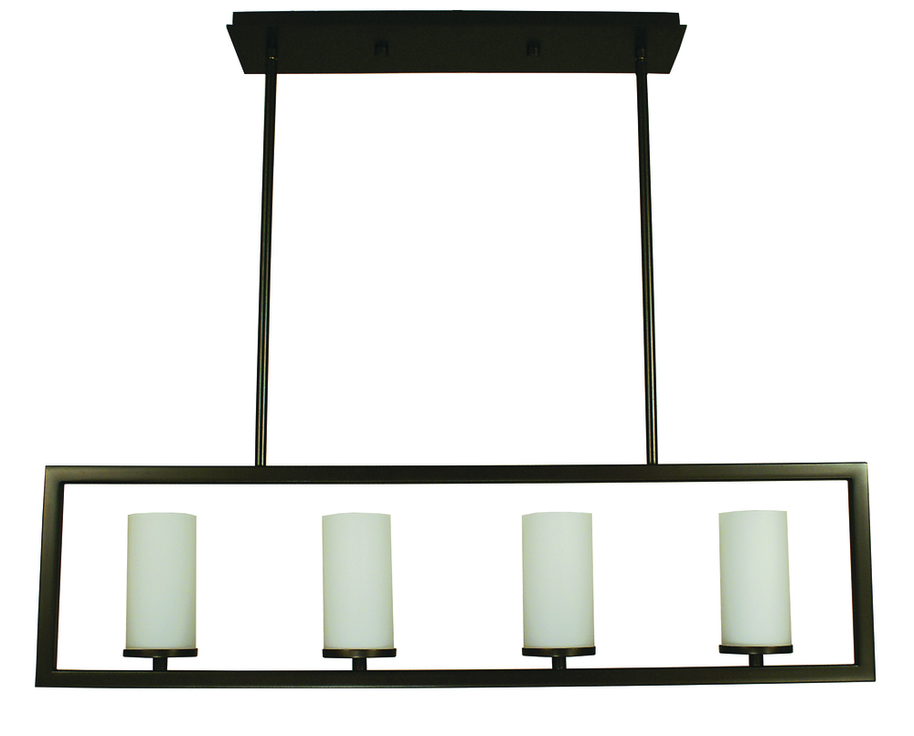 4-Light Matte Black Theorem Island Chandelier