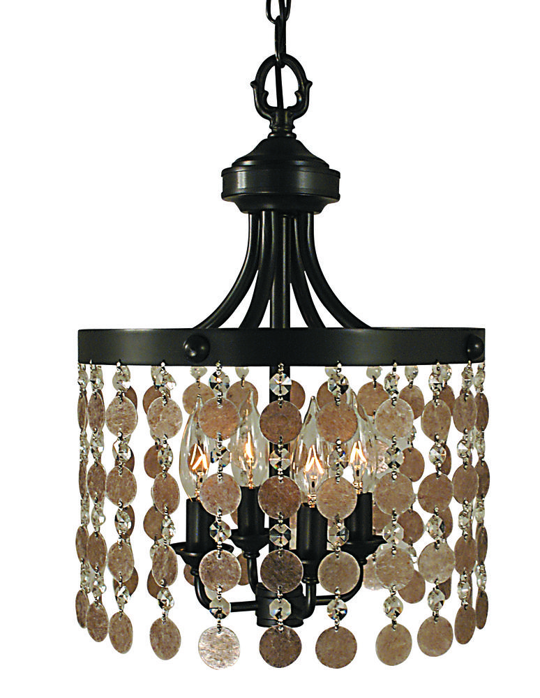 4-Light Mahogany Bronze Naomi Mini Chandelier