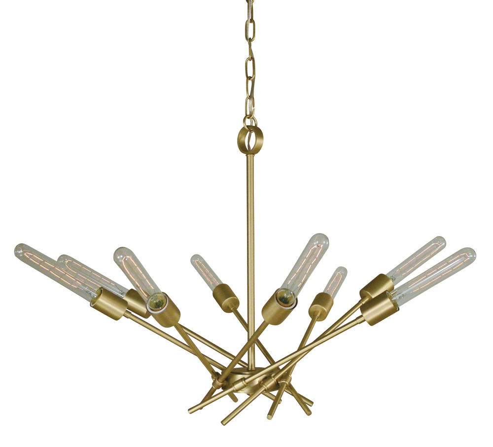 8-Light Satin Brass Quasar Chandelier