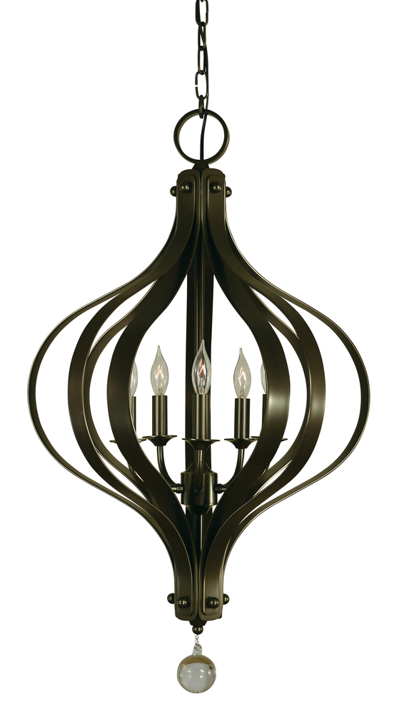 5-Light Mahogany Bronze Aries Chandelier