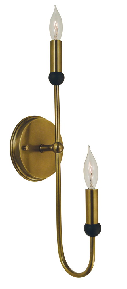 2-Light Satin Pewter/Polished Nickel Nicole Sconce