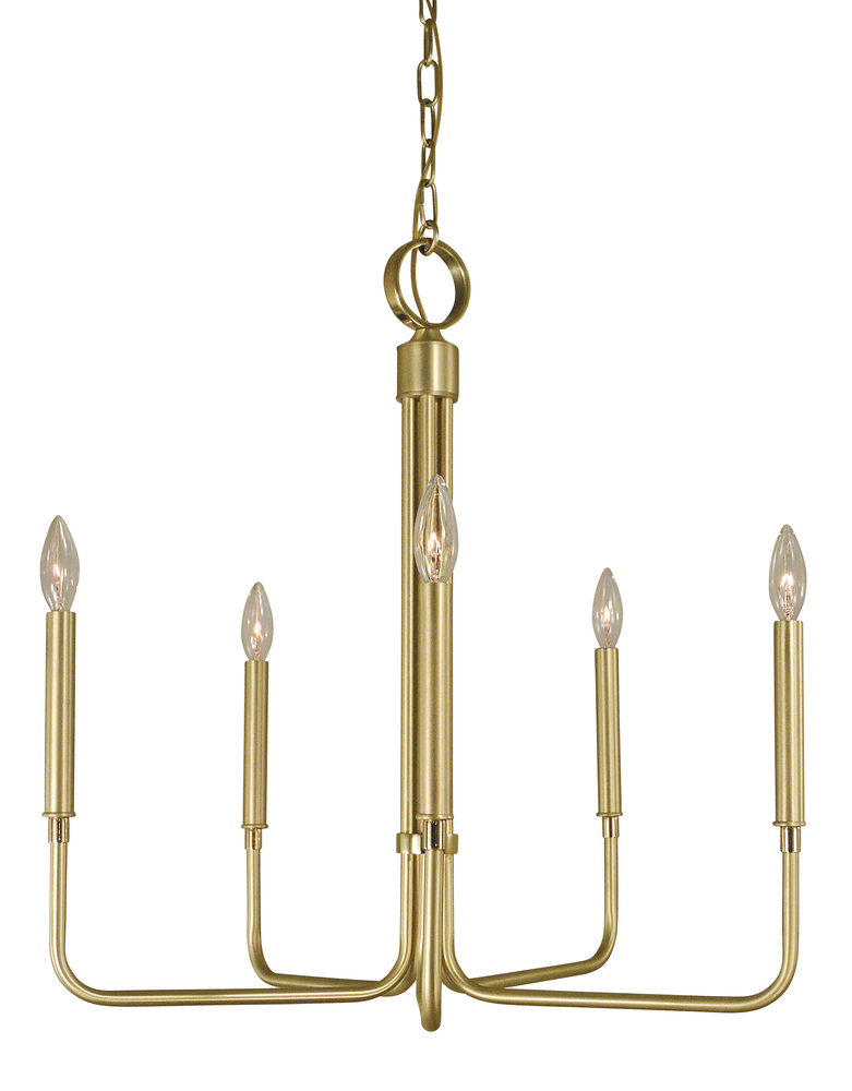 5-Light Satin Pewter/Polished Nickel Lara Chandelier