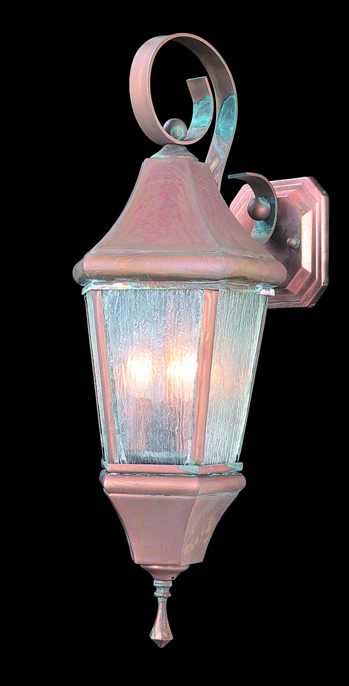 3-Light Raw Copper Normandy Exterior Wall Mount