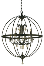 Framburg 1070 MB - 9-Light Mahogany Bronze Compass Chandelier